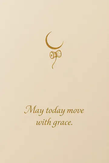 A small gold Shiva emblem on warm paper with a calm blessing near the bottom.